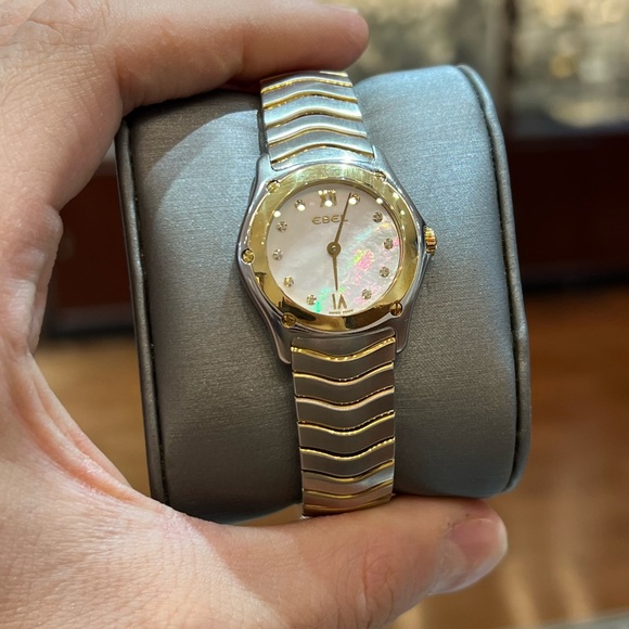 EBEL WAVE 18k Gold and Stainless Steel Mother of Pearl Diamond Dial - Picture 2 of 9